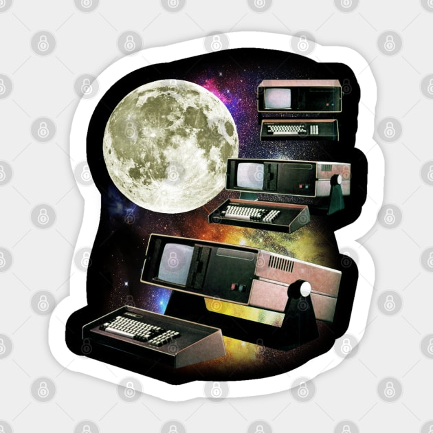 Computers in Space (Vintage Geek) Sticker by robotface